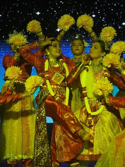 A vibrant and joyful moment from the 'Shivshakti' segment of my grand production. This photo showcases the detailed costumes, group synchronization, and celebratory feel I bring to large-scale performances.