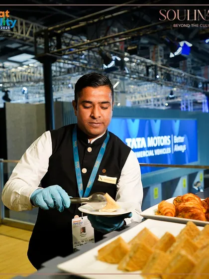 A member of our service team at the Tata Motors commercial vehicles section of the Bharat Mobility Expo. We cater to a wide range of clients with consistent professionalism.