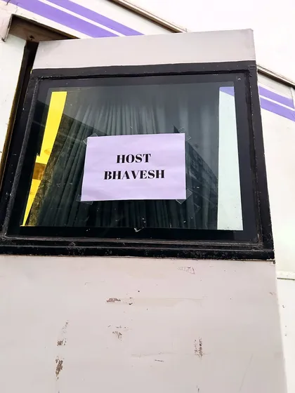 My name on the door of the vanity van. A small but significant moment that marks the start of a big event. Day 1 at Raas Rangat 2.0.