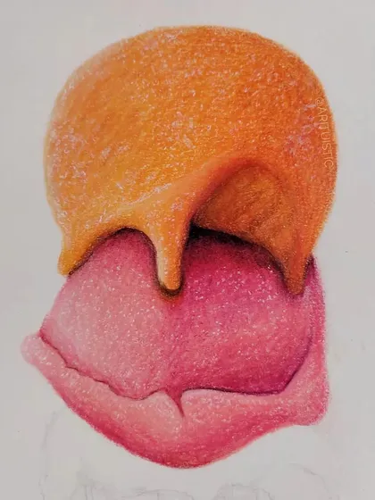 The second WIP of the ice cream cone, with the top two scoops now complete.