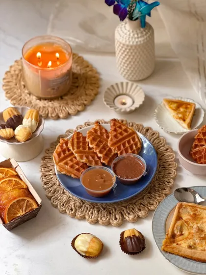 Another angle of the brunch spread, showing the variety of textures and flavors designed to make Dad feel celebrated.