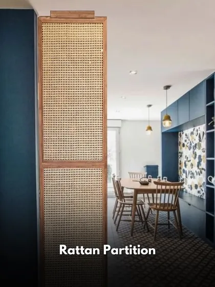 Partition Idea: Rattan Partition. A rattan screen is a light and breezy way to divide a space. It adds texture and a bohemian touch, perfect for creating a cozy corner.