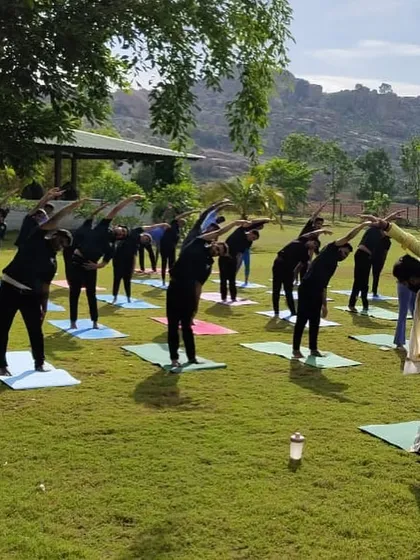 We begin our mornings with guided yoga on the lawn, surrounded by the gentle presence of the hills. This practice of mindful movement helps awaken the body, clear the mind, and connect you with the serene energy of nature before the day's treatments begin.