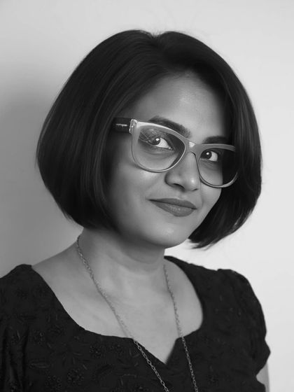 Another angle of this sophisticated bob, proving that a great haircut needs no color to make a statement.