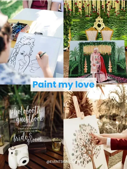 More interactive ideas like a live caricature artist, a photobooth guestbook, and a fingerprint tree. We love bringing creative concepts to life for our clients.