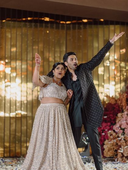 Pure energy and excitement from the couple on their Sangeet night.