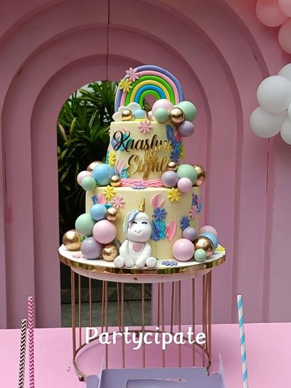 The beautiful multi-tiered unicorn cake was the star of the dessert table. The details and colors were perfectly matched to the party's theme.