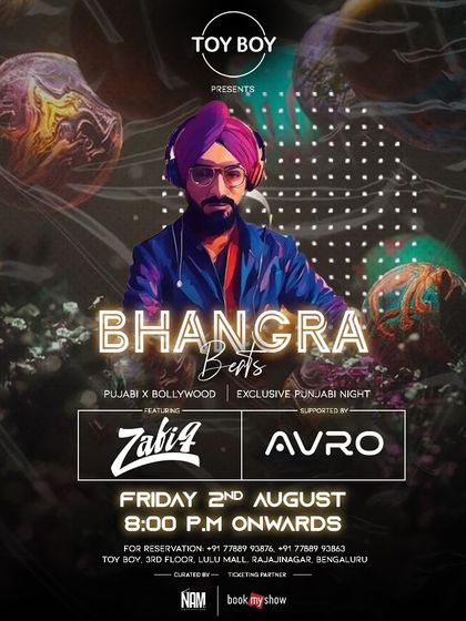 A "Bhangra Beats" night at Toy Boy, focusing on exclusive Punjabi and Bollywood music.