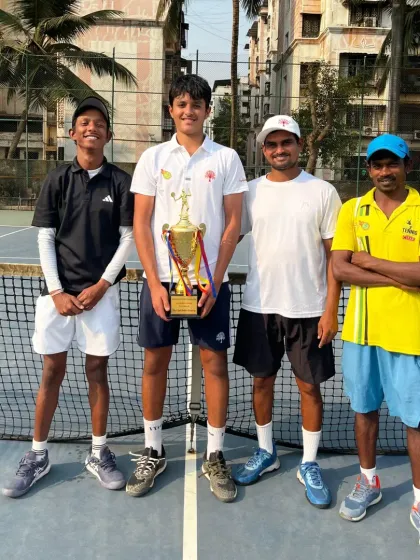 Our players after a fantastic run to the finals, finishing as Runner-Up in the 2.5 Lac AITA Doubles Tournament.