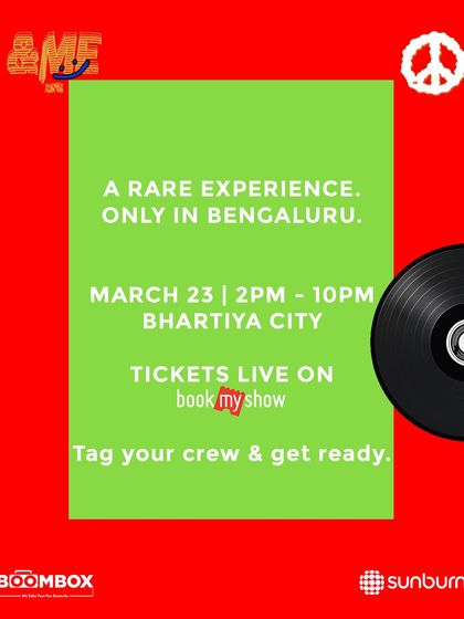 A simple, bold graphic announcing the date and venue for the rare &ME experience in Bengaluru.