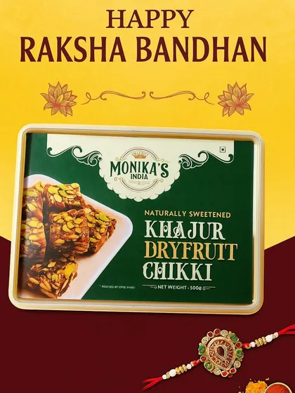 Happy Raksha Bandhan. My naturally sweetened Khajur Dryfruit Chikki is a wonderful way to celebrate the sweet bond between siblings.