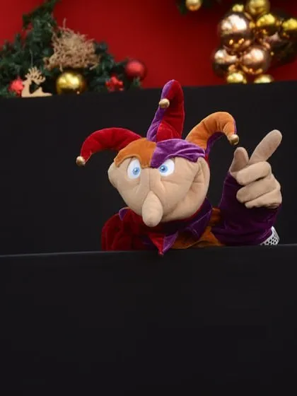 A royal jester puppet, full of mischief and wisdom. He often appears in my tales of kings and queens, adding a touch of humor and folly to the royal court.