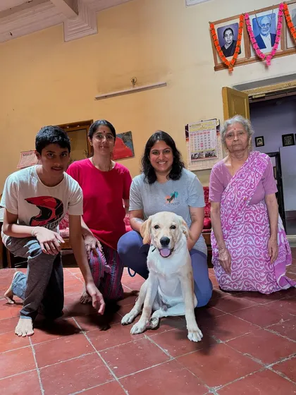 Training is a team sport. I coach the entire family, from kids to adults, to ensure everyone is consistent and involved. This is Scout with his family, who did a brilliant job working together.