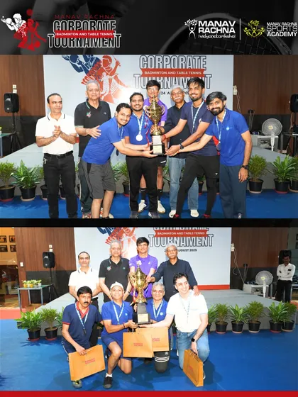 The thrill of victory. Teams from various corporates celebrate their wins, showcasing the pride and camaraderie that our tournaments help build.