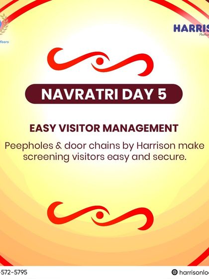 For Day 5 of Navratri, my tip is for easy visitor management. My peepholes and door chains make it simple and safe to screen visitors, allowing you to welcome peace of mind into your home.