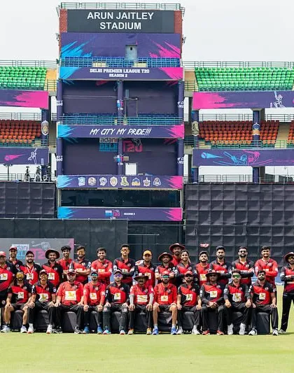 The full squad photo at the Arun Jaitley Stadium. A team that trains together and fights together.