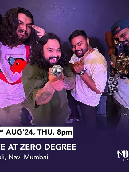 A poster for our show at Zero Degree, Airoli. We often have special offers for our corporate crowd, making it a perfect mid-week party.