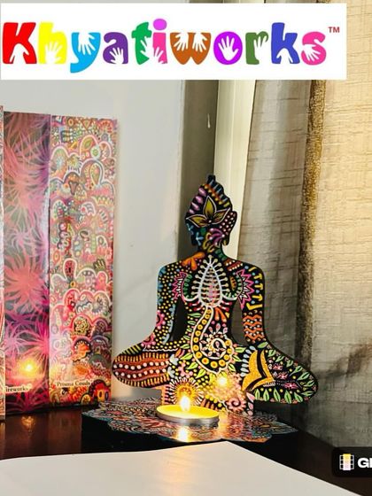 My hand-painted Buddha candle holder and diaries, ready to inspire creativity and bring a sense of peace to your new year.