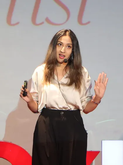 A focused moment during my TEDx presentation. I believe in working completely, focusing only on the job and myself, without regard for others' opinions.