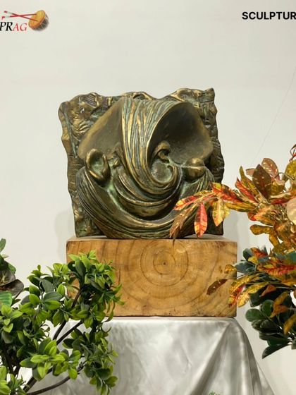 The 'Vignaharta' sculpture styled in our gallery, showing how it can be a powerful statement piece for a side table or pedestal.