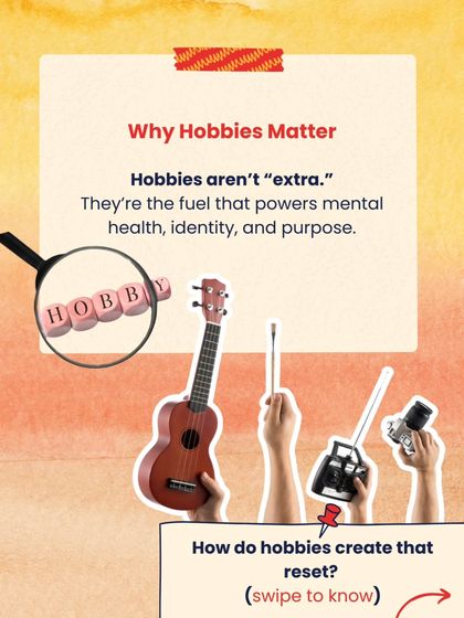 Hobbies aren't "extra." They are the fuel that powers mental health, identity, and purpose. Let us help you find your rhythm again.