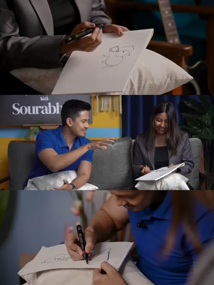 Sharing a laugh and even doing some drawing during a game segment on the show. It was a truly memorable experience.