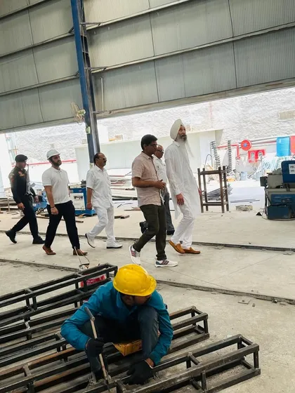 We were honored to welcome a prestigious client to our manufacturing facility. This image captures our team leading a tour, showcasing our processes and commitment to quality firsthand.
