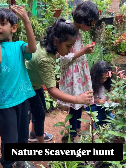 Happy little explorers from our Nature Explorer Camp, getting their hands muddy and creating art from nature.