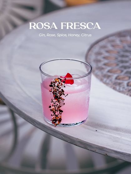 In the heart of the night, desires swell. As carmine passions brim from the roses that fill the air, gin seduces citrus and honey water for the Rosa Fresca. No tale is as romantic as this one, no cocktail as potent as the love in this glass.
