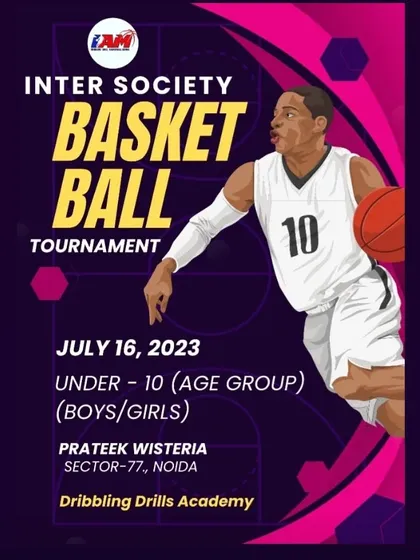 The announcement poster for our Inter-Society Basketball Tournament for the U-10 age group. We provide opportunities for all ages.
