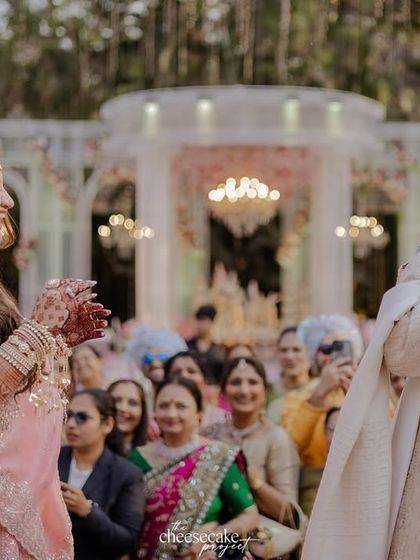 The groom's reaction says it all! Capturing that first look as the bride walks towards him is one of the most magical moments.