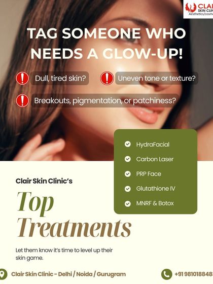 A guide to our top treatments for common concerns like dull skin, uneven tone, and breakouts. We offer everything from HydraFacials and Carbon Lasers to PRP and Botox.