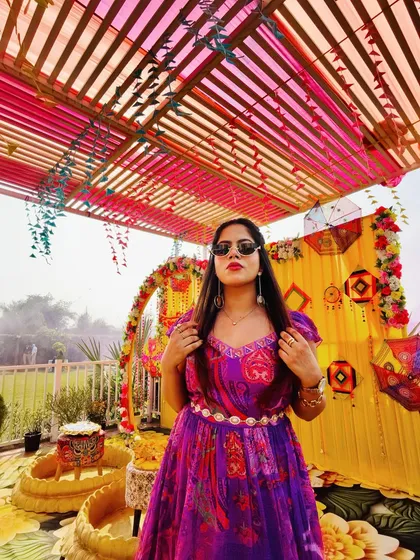Another look from a favorite Haldi event. The vibrant decor perfectly matched the mood of the day.
