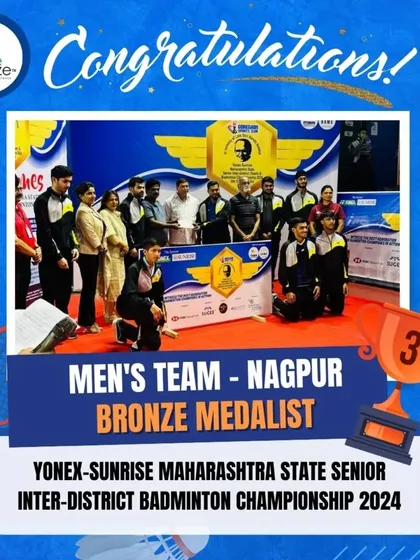 A congratulatory graphic for the Nagpur Men's Team, who also secured a Bronze Medal at the state-level championship.