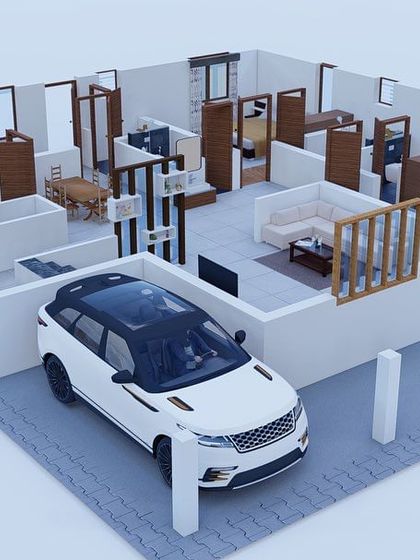 A duplicate of the featured 3D floor plan 44, showing the ground floor layout from an isometric view.