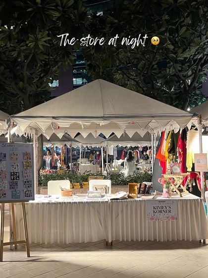 Setting up my pop-up store is always so much fun. I love creating little "korners" that make the space feel special, like the bookmark-making station and the sticker display.