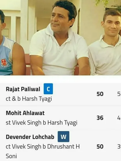 A collage celebrating the crucial partnership between our two players, Rajat Paliwal and Devender Lohchab, for the Services team in the Vijay Hazare Trophy.