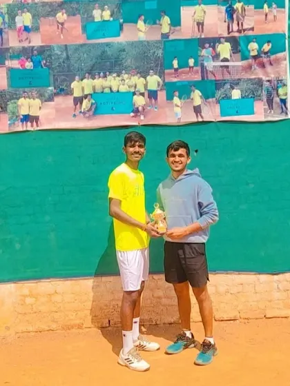 Another shot of the finalists from the Men's 1 Lakh AITA tournament, where my player secured the runner-up position.
