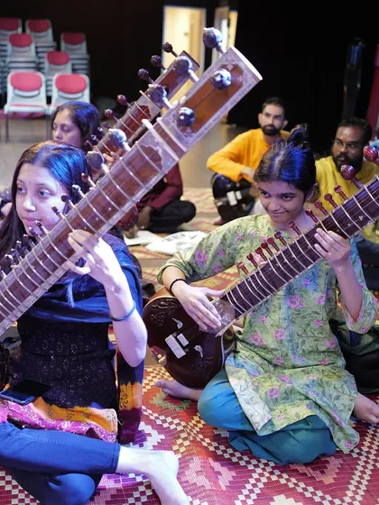 A group of enthusiastic students at the Kuala Lumpur workshop. It is heartening to see Indian classical music being preserved and promoted so beautifully across the world.