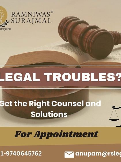 If you are facing legal troubles, we are here to provide the right counsel and solutions. This image is a clear call to action for those in need of legal assistance to book an appointment with our firm.