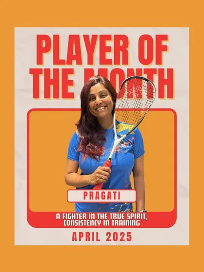 Presenting our Player of the Month, Pragati. Her journey is a testament to perseverance. Through quiet determination and consistent hard work, her game has become fierce and powerful.