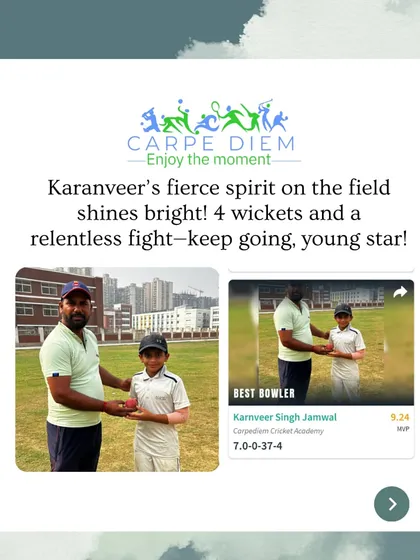 Even in a tough match, Karanveer's fierce spirit and 4-wicket haul stood out. We teach our players to fight till the last ball.