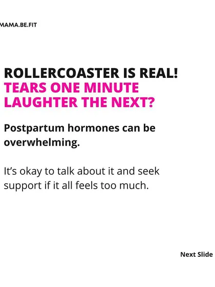 Tears one minute, laughter the next? The hormonal rollercoaster is real. Postpartum hormones can be overwhelming, and it's okay to talk about it and seek support if it feels like too much.