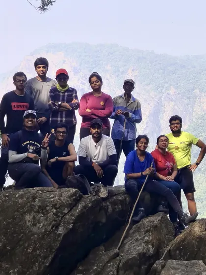 Posing for a group photo on the trail. You come as strangers, but you leave as a team.