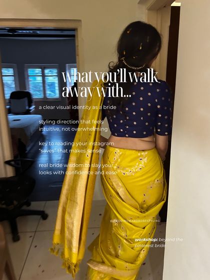 What will you walk away with? A clear visual identity, an intuitive styling direction, the key to understanding your saves, and the real bride wisdom to slay your looks with confidence and ease.