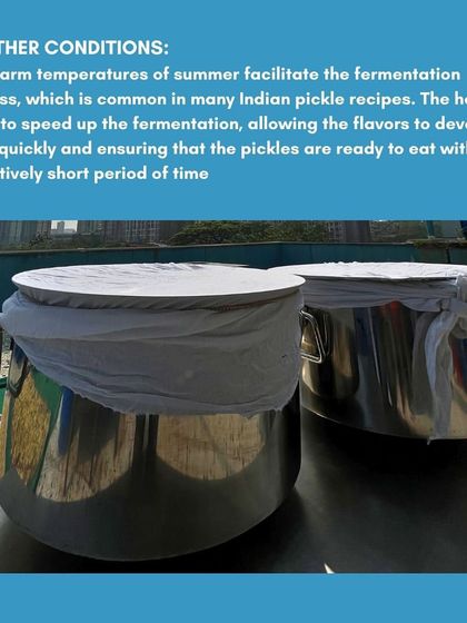 The warm temperatures of summer are perfect for fermentation, a key process in many Indian pickle recipes. This is why summer is the best time for pickling.