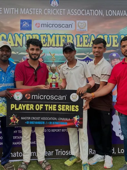 Recognizing individual brilliance is key to our philosophy. Here, one of our talented players receives the 'Player of the Series' award at the Microscan Premier League in Lonavala for his outstanding all-round performance.