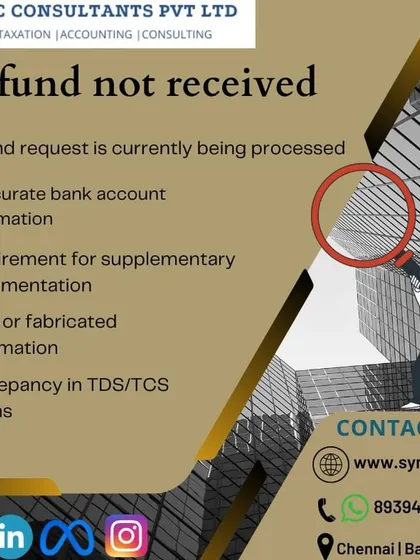 Haven't received your refund? Common reasons include inaccurate bank account information, a need for more documents, or a discrepancy in your TDS claims. I can help you resolve these issues.