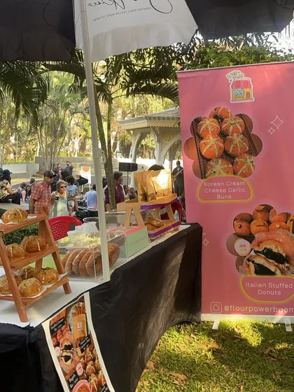 Our pop-up stall setup at a lovely outdoor event.