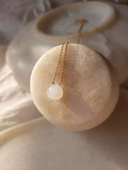 My 'Badamcha' collection includes this Green Chrysoprase heart-shaped drop pendant, a stone to stimulate creativity and mend a broken heart.